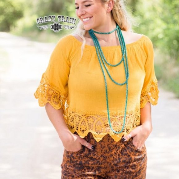 Mustard Crop Top - Picture 1 of 3